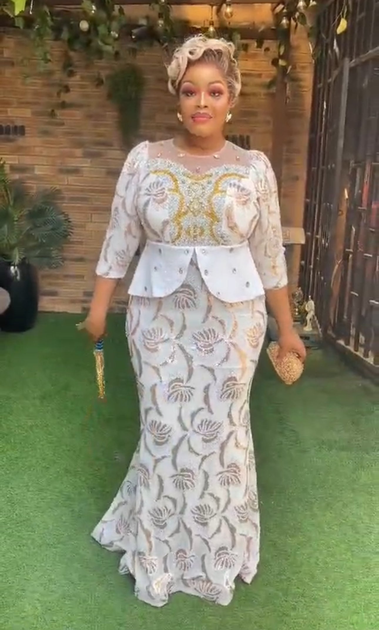 White/gold party dress – Godshandfashion