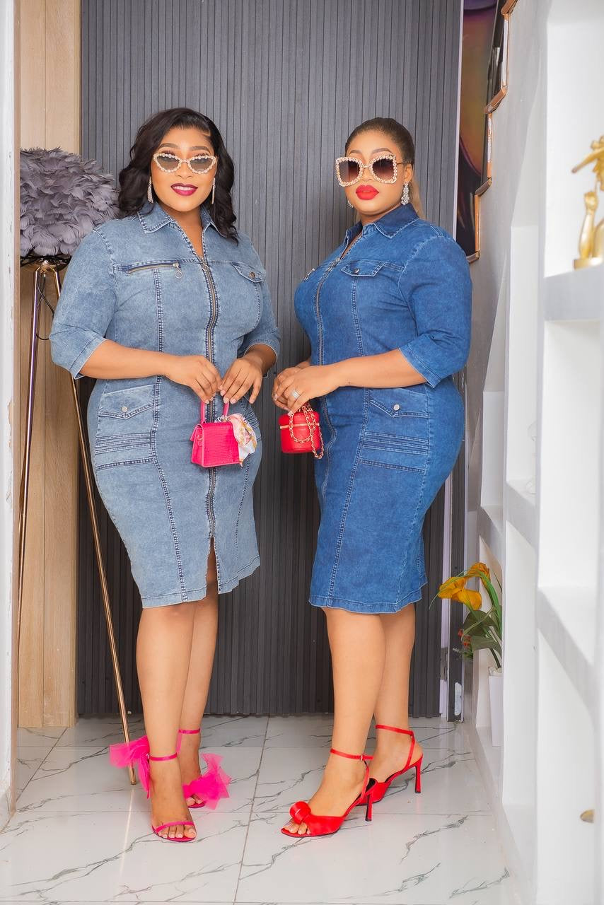 Manilas Jeans zipper dress Godshandfashion Manilas Jeans zipper dress Godshandfashion