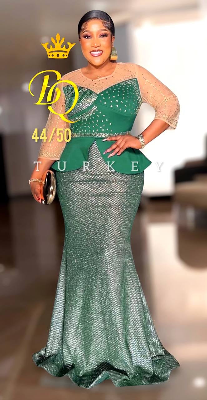 Green sequin  party dress