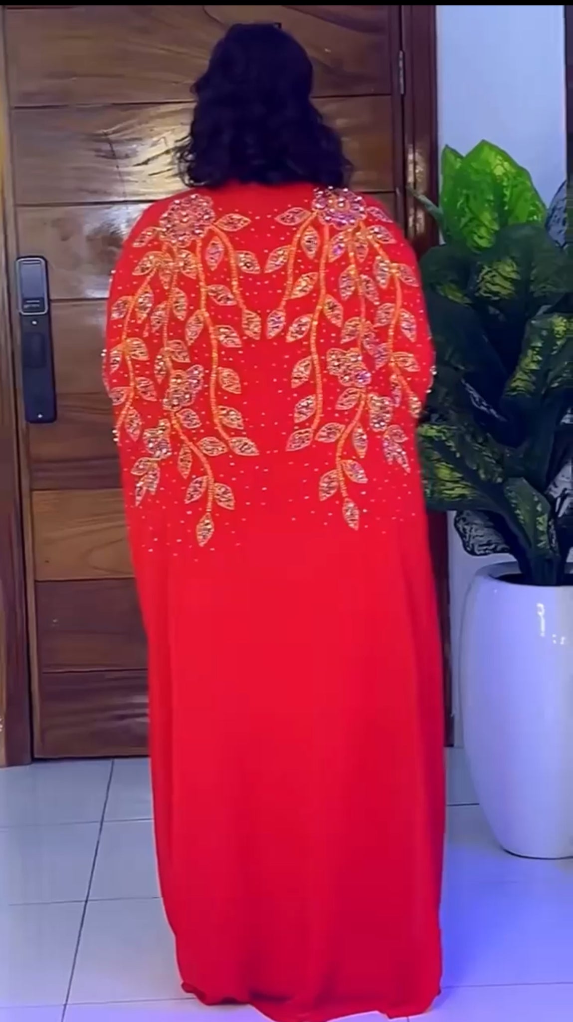 Royal Embellished Free Gown with Matching Cape