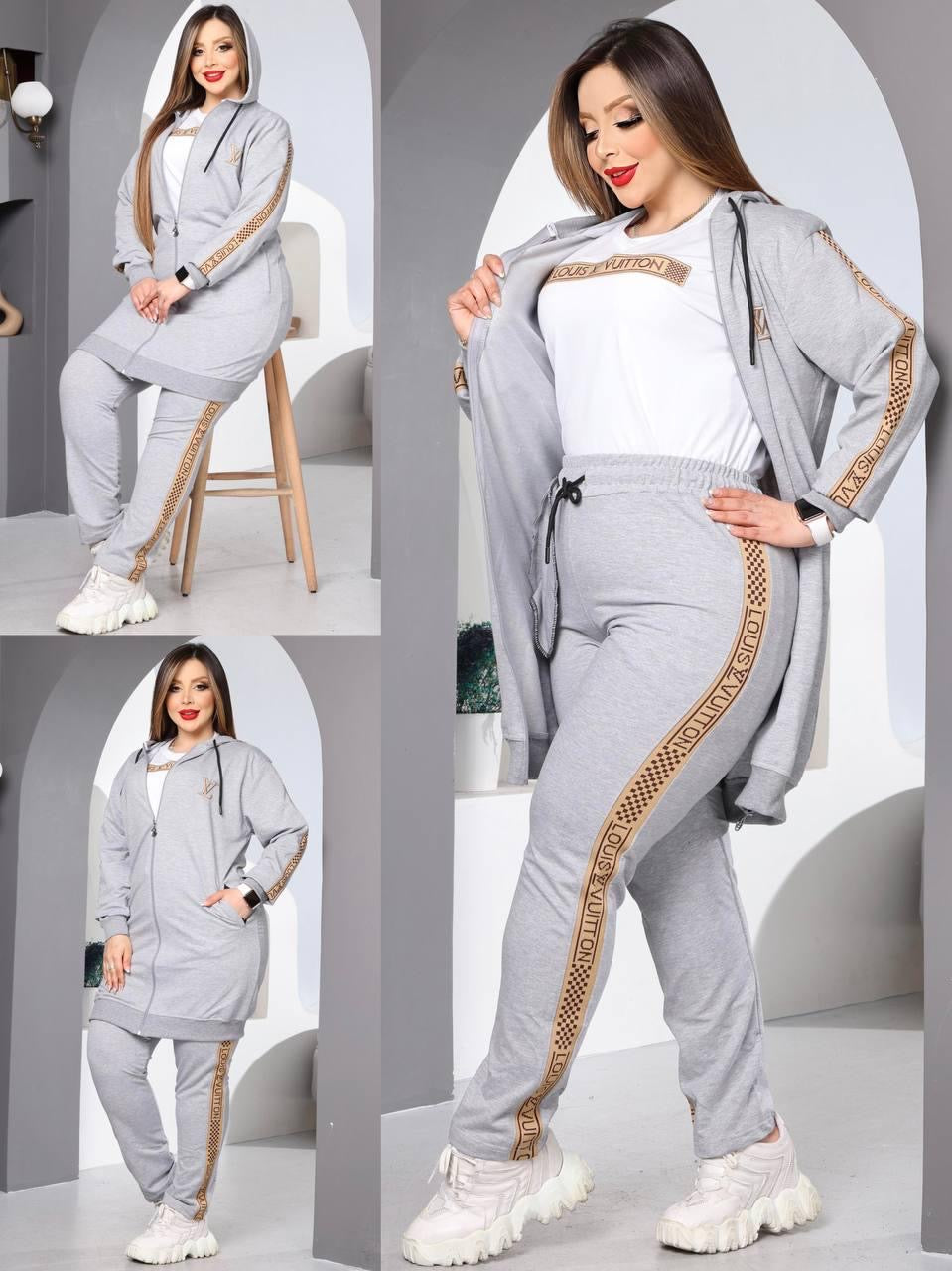 Burgundy Women 3pcs tracksuit