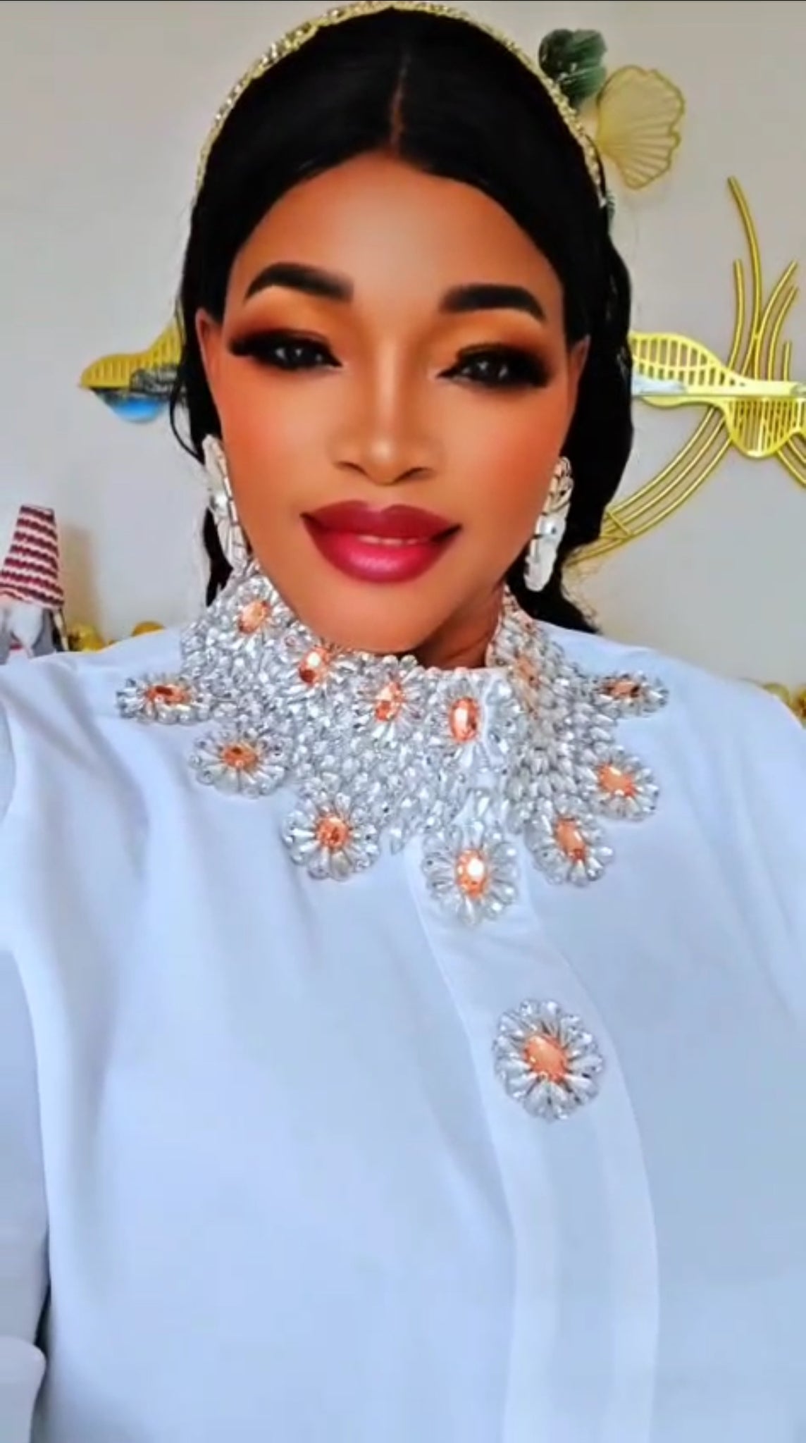 White Beautiful beaded maxi dress