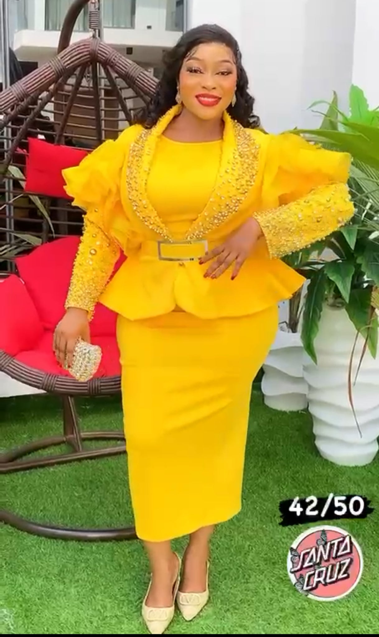 Luxury yellow Blazer Dress