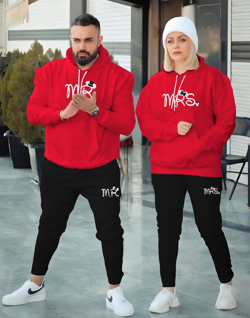 Red Women 2pcs tracksuit