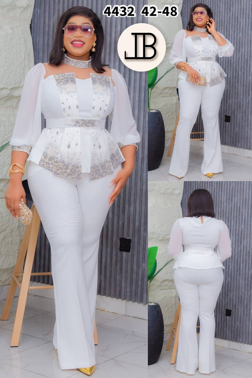 Women elegant pant and blouse set
