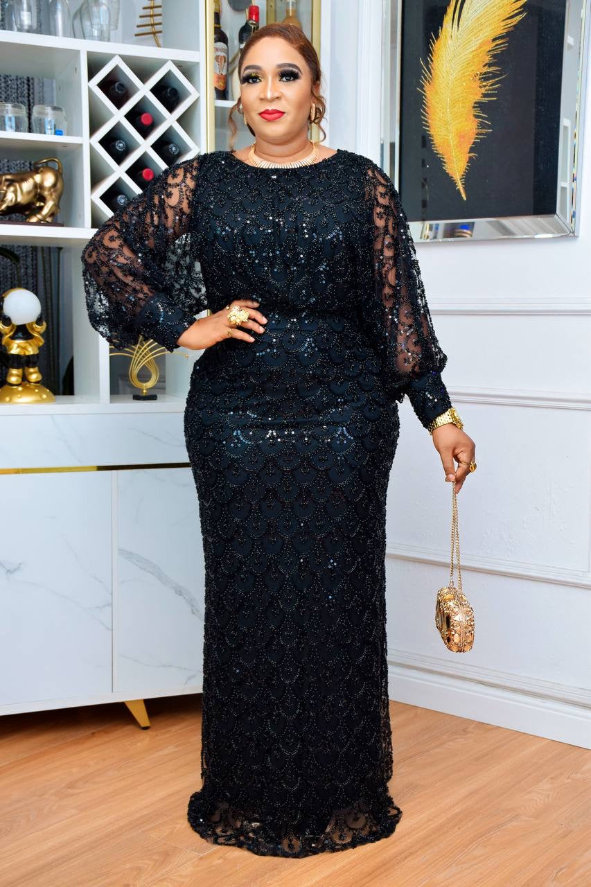 Gorgeous black beaded partydress