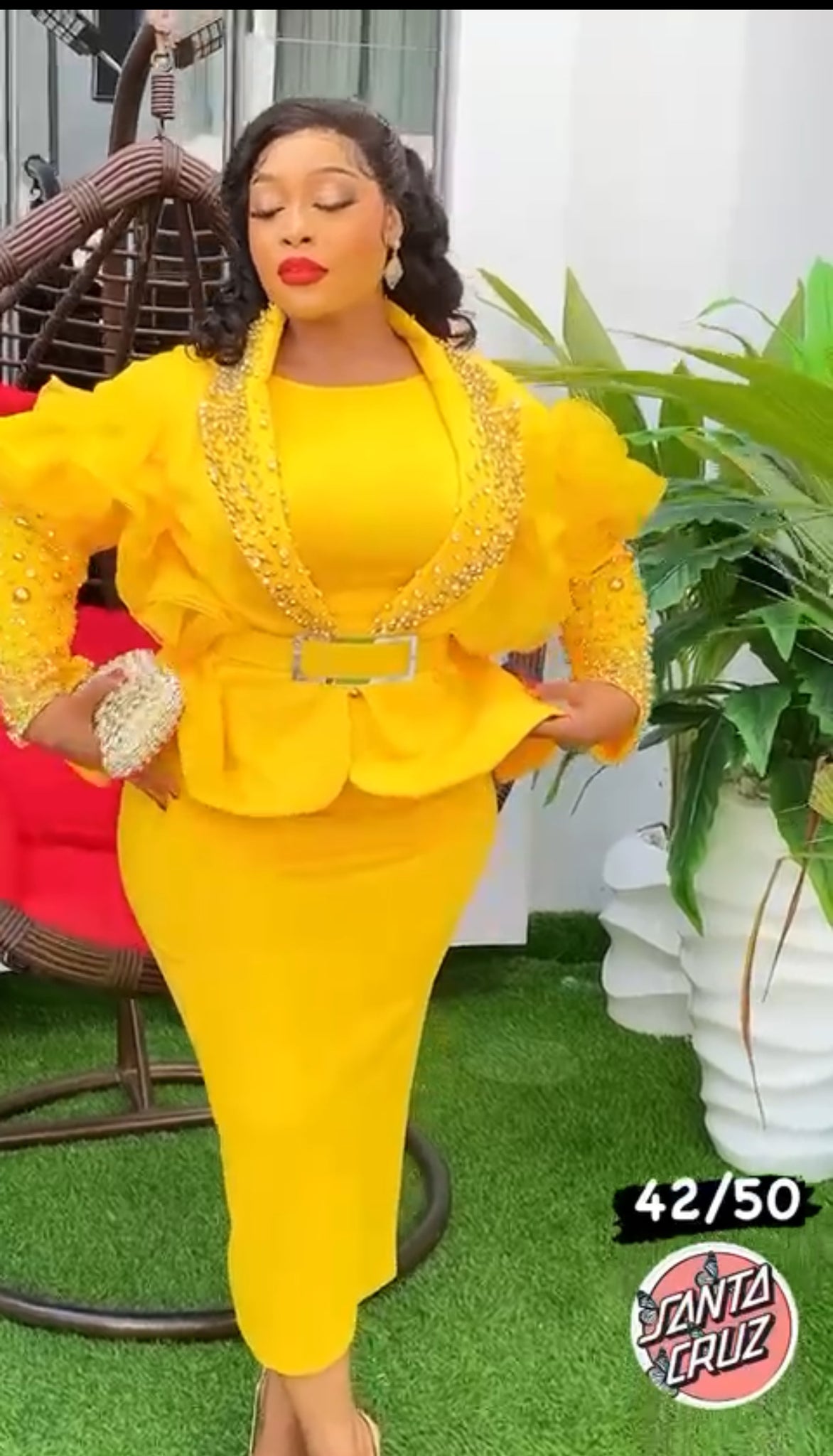 Luxury yellow Blazer Dress