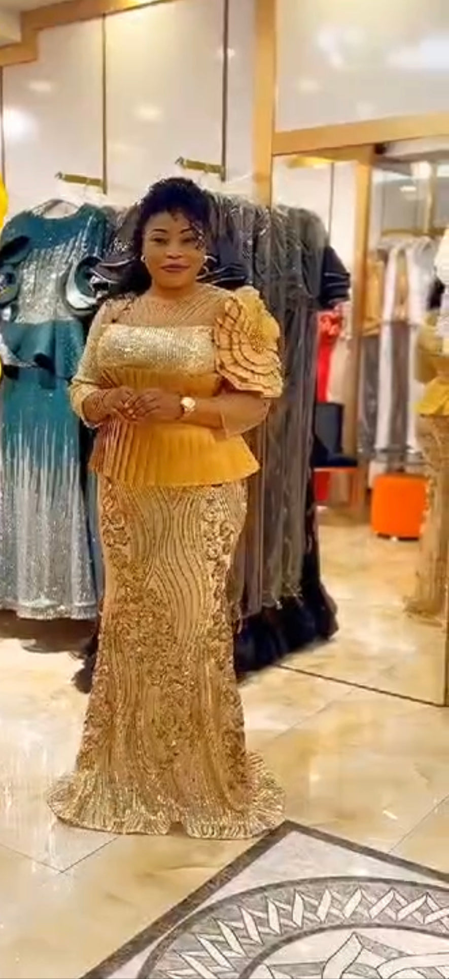 Gold  sequins dress