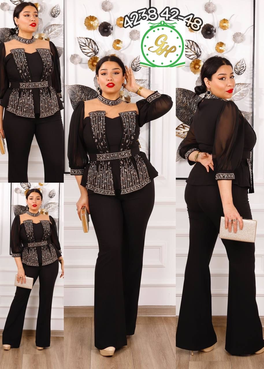 Women elegant pant and blouse set