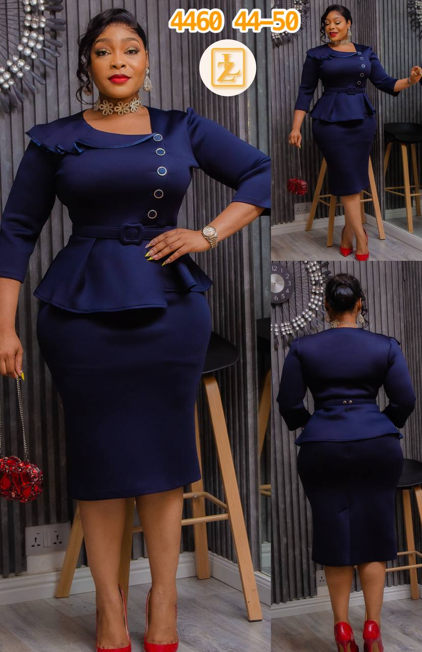 Navy Peplum Executive Dress – Style