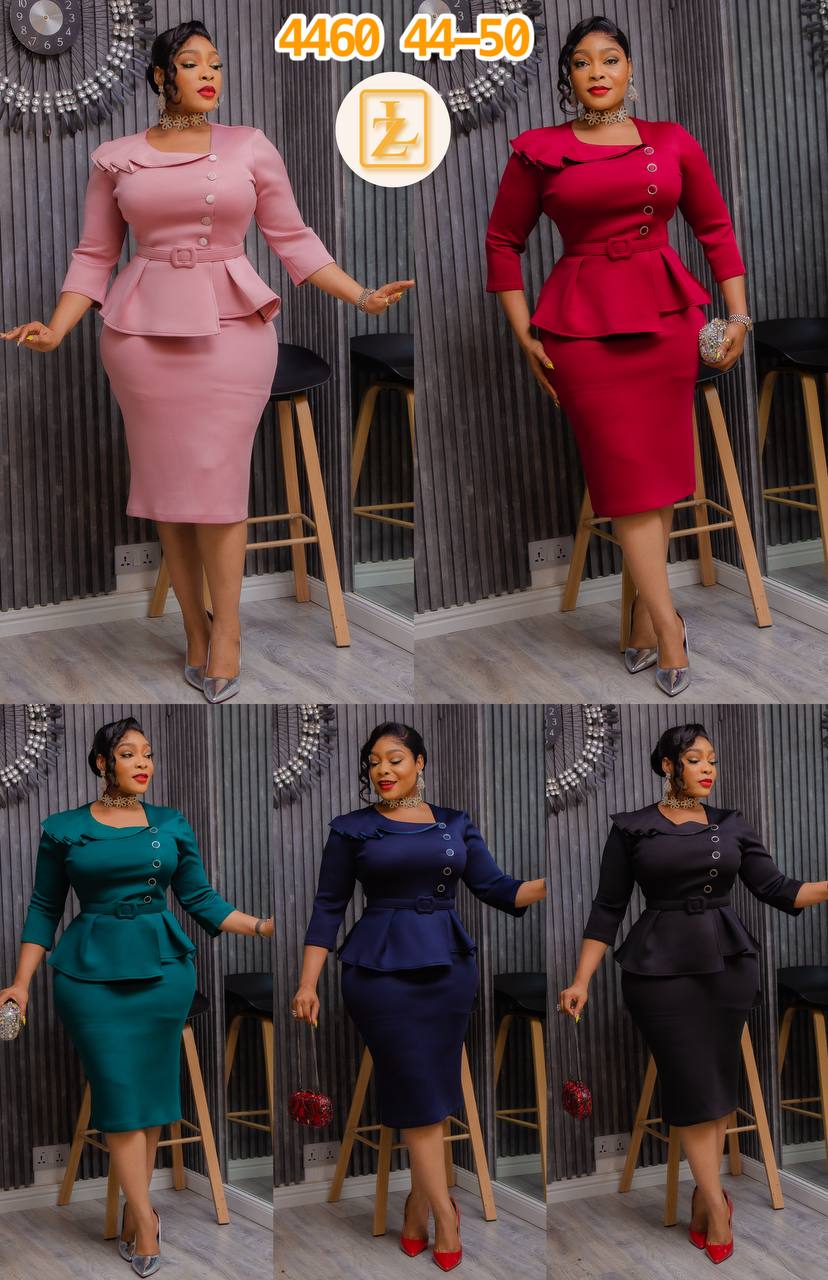 Navy Peplum Executive Dress – Style