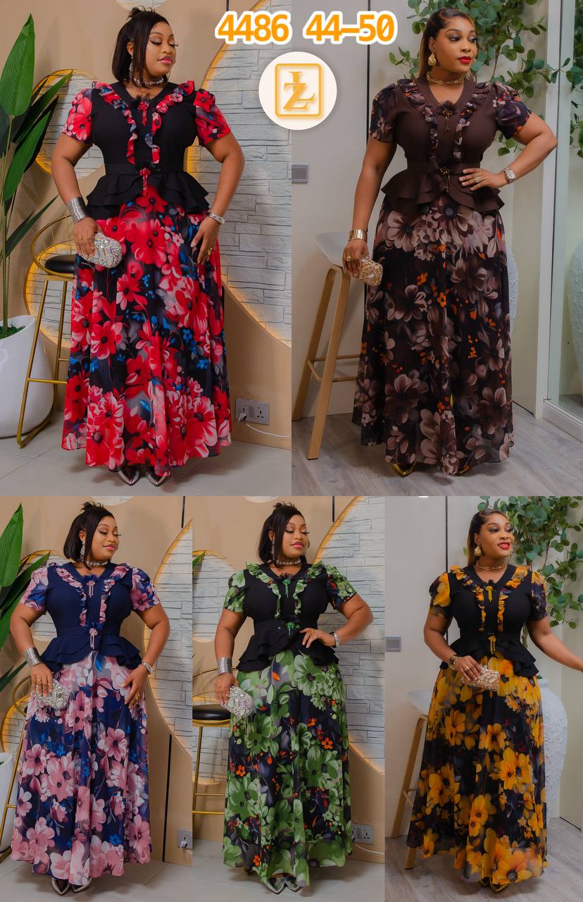 Luxury Green Floral Skirt and Blouse Outfit | Occasion Wear