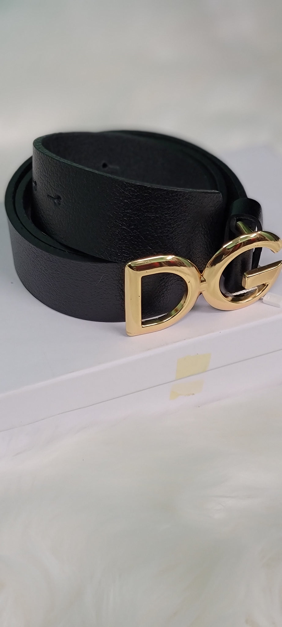 DG unisex leather belt - Godshandfashion - small / black/gold