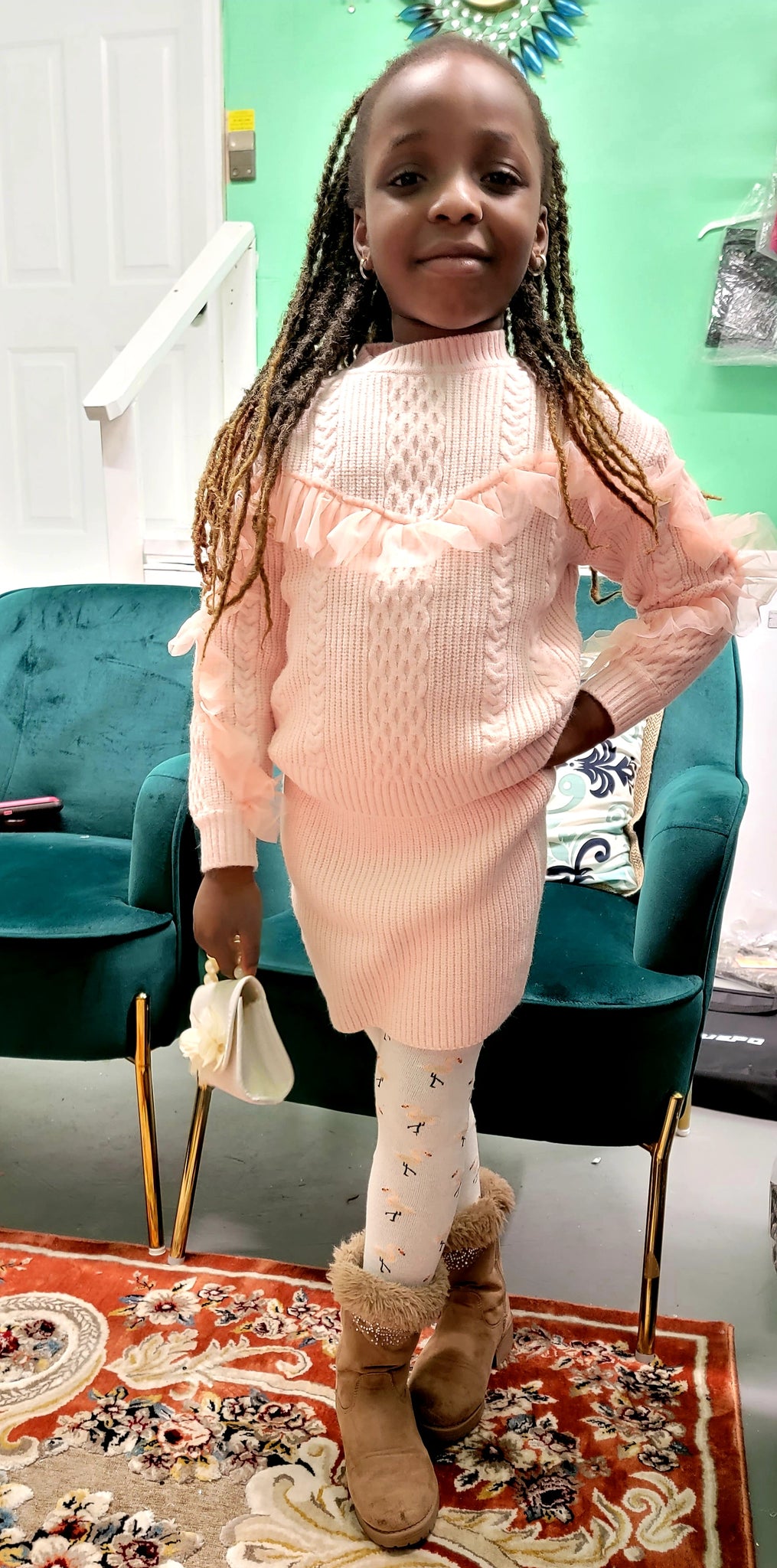 Mini skirt and long sleeve blouse - Godshandfashion - 18-24month / Pink