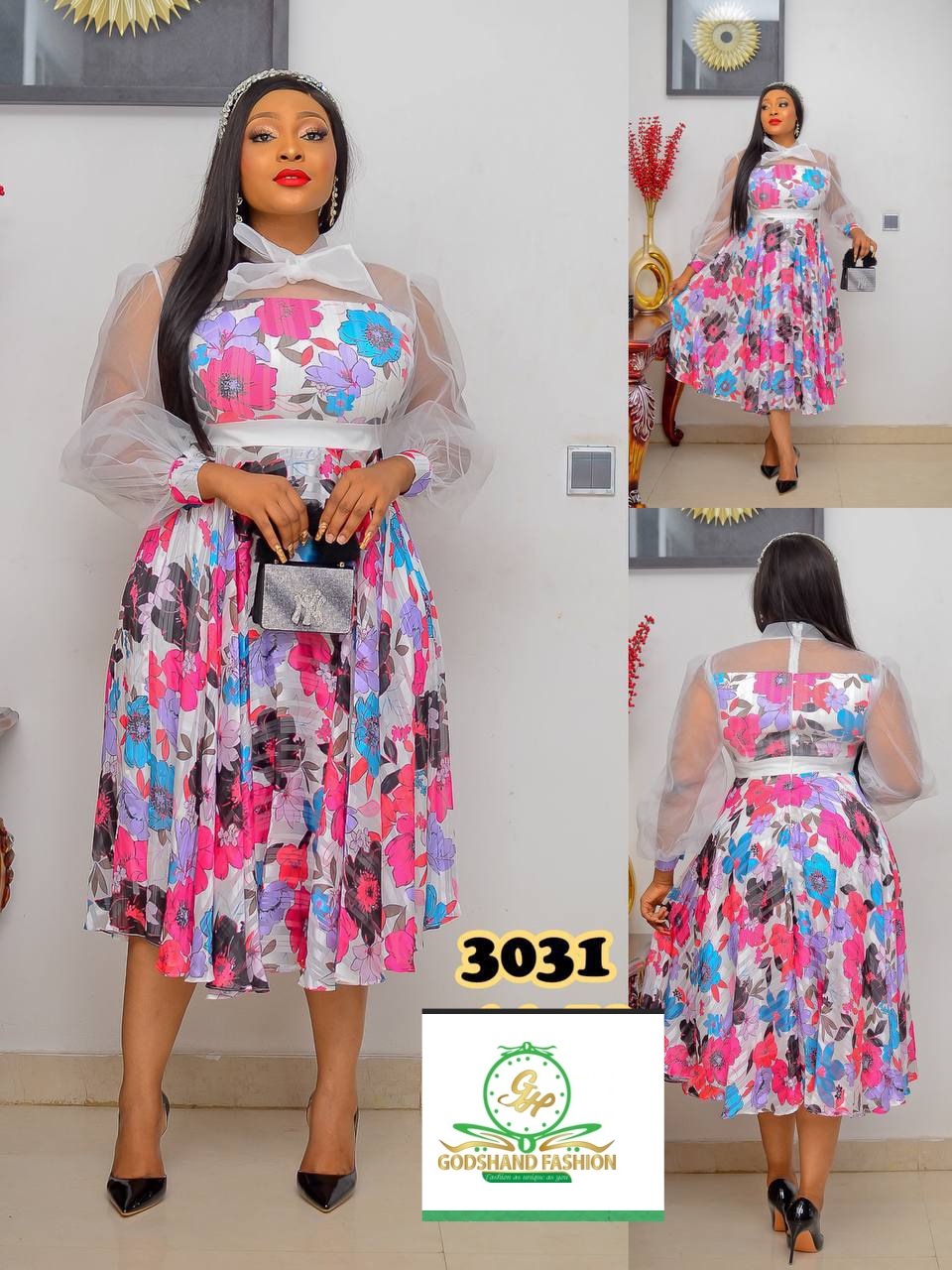 Pretty angel below the knee dress Godshandfashion