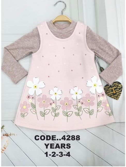 Little girls sweater dress - Godshandfashion - 1year / Pink