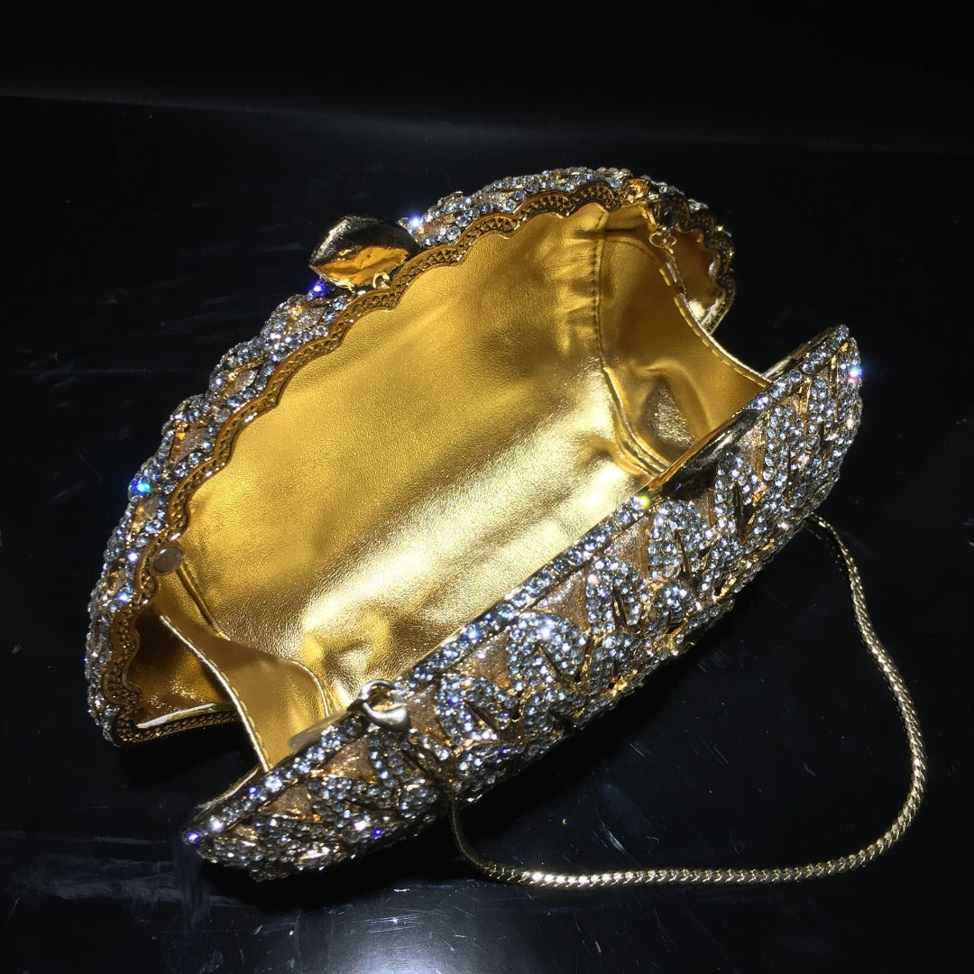 Rhinestone silver clutch bag - Godshandfashion -