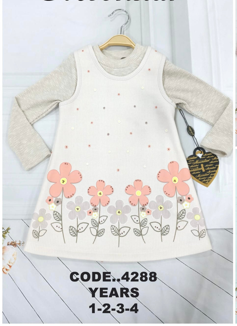 Little girls sweater dress - Godshandfashion - 1year / Beige