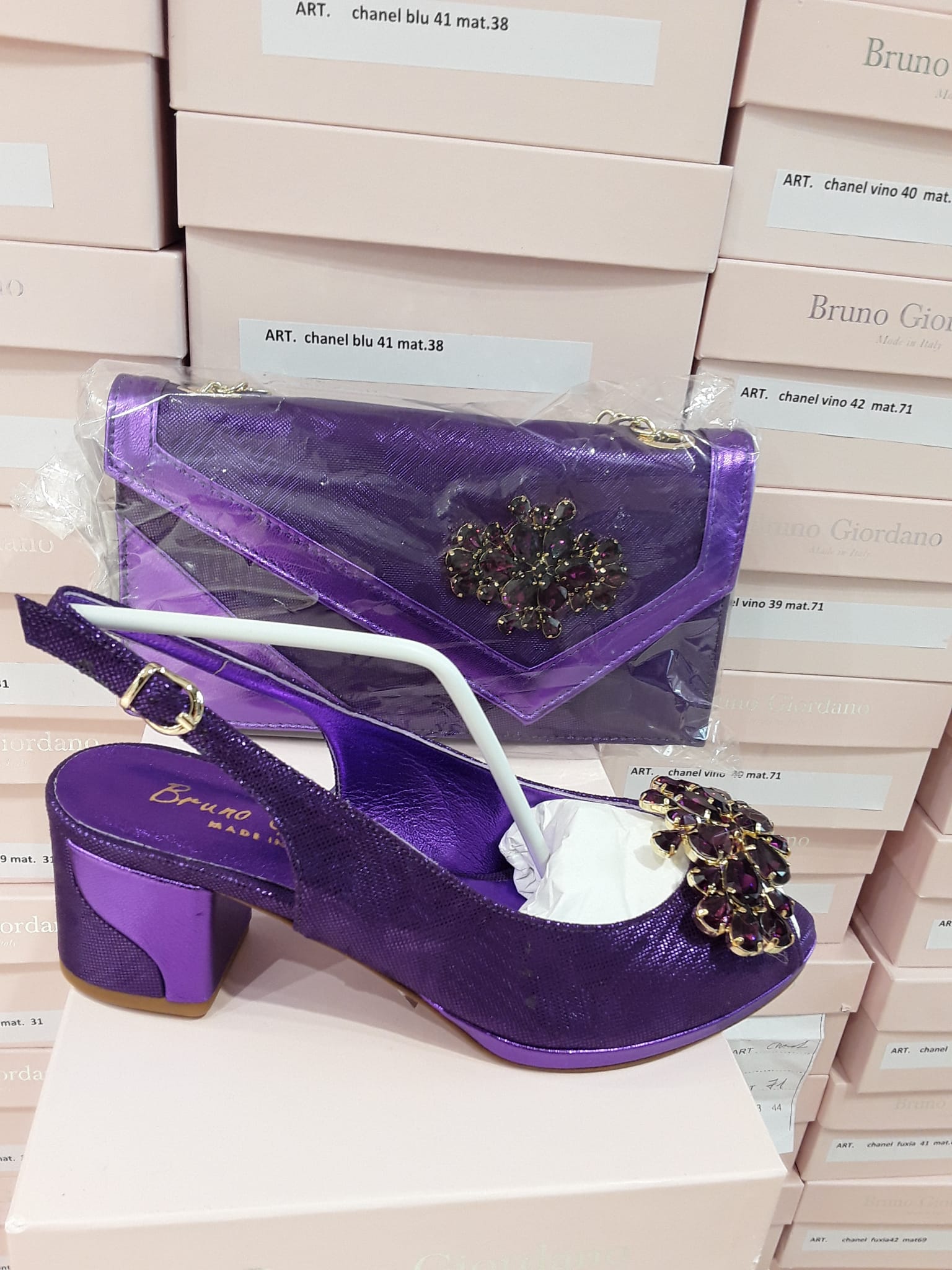 Bruno Italian shoe and bag - Godshandfashion - Purple EUR 38/ US 8