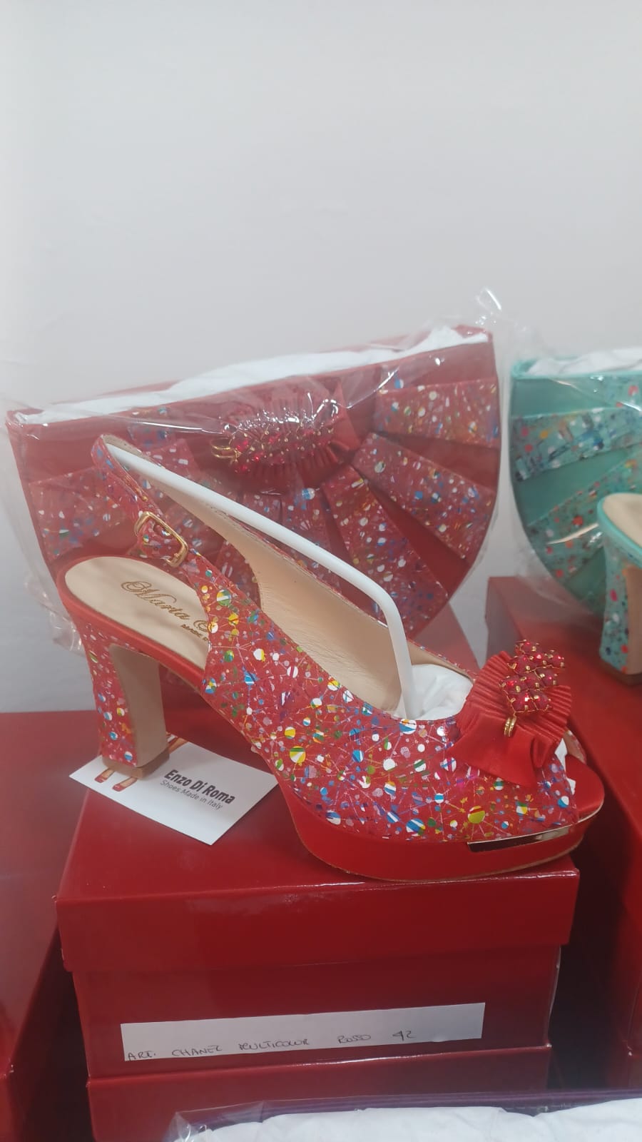 Gorgeous Italian Shoe and Bag Set - Godshandfashion - Red EUR 40/US 10