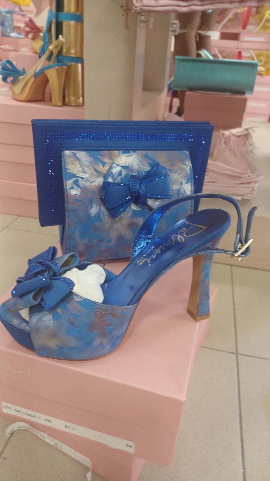 Luxury Italian shoe and bag set - Godshandfashion - Royal blue EUR 38/US 71/2-8