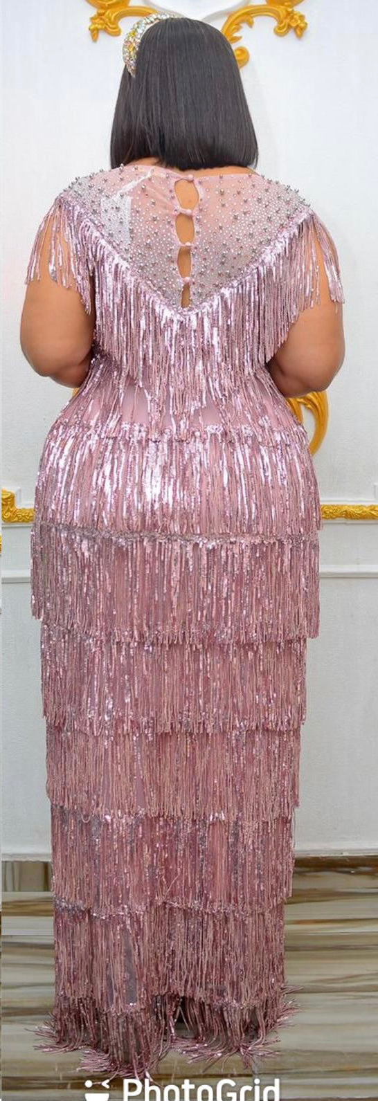 luxury pink dress - Godshandfashion -
