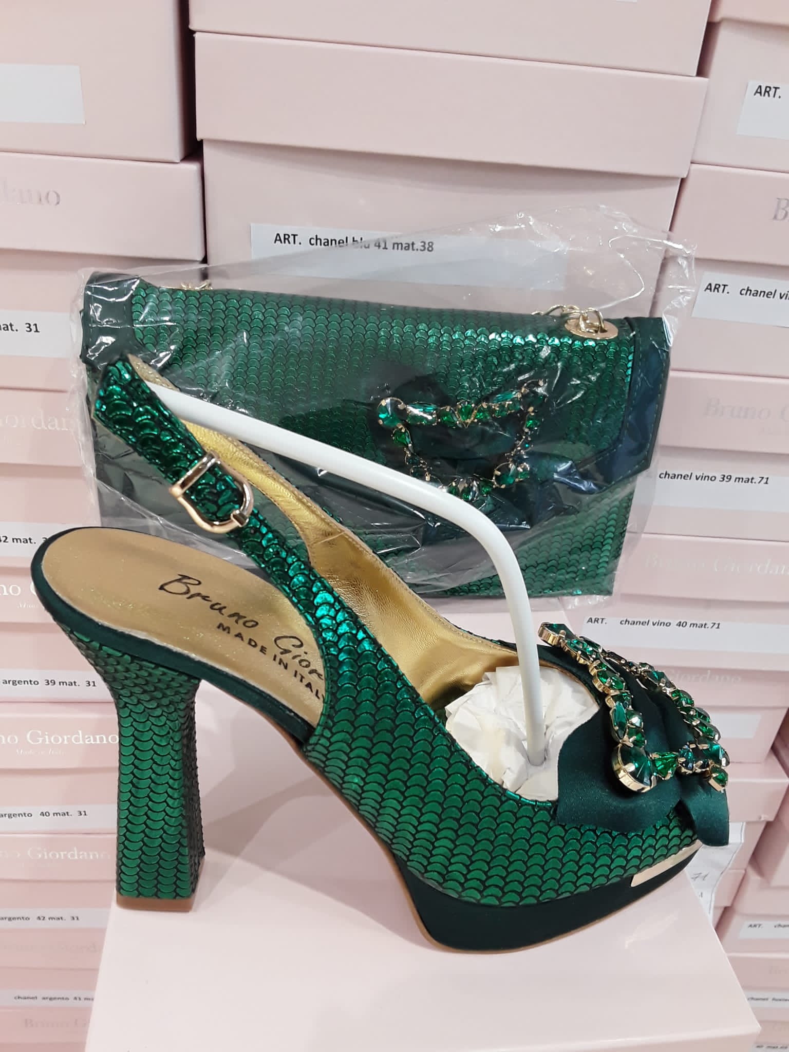 Italian Bruno shoe and bag - Godshandfashion - Green EUR 40/US 91/2-10