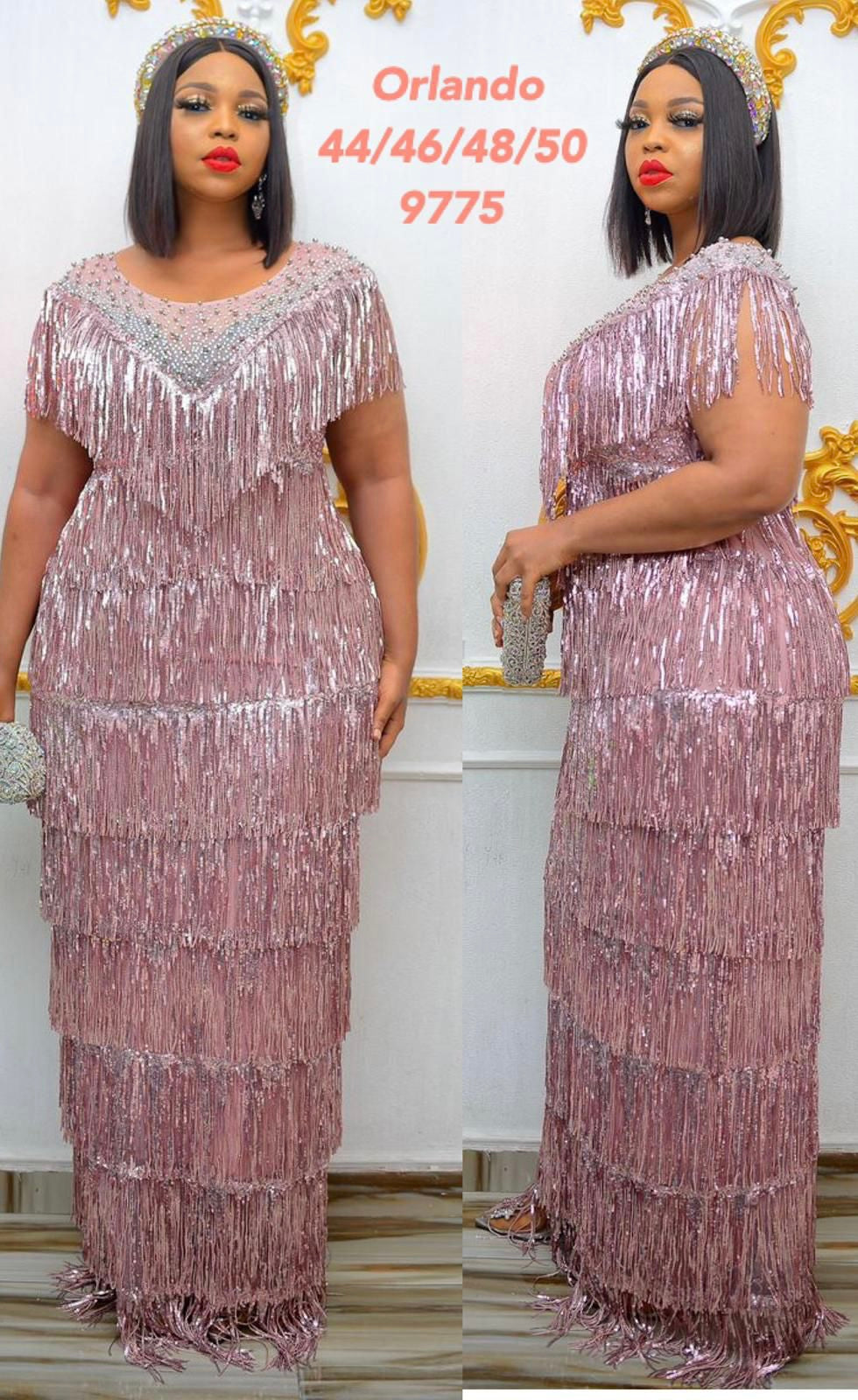 Annacia Pink Luxury Dress - Godshandfashion -