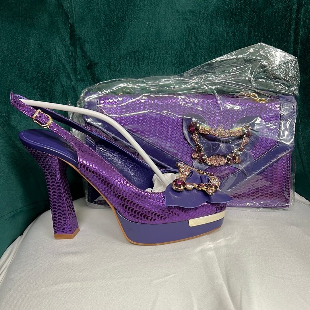 Italian Bruno shoe and bag - Godshandfashion - Purple EUR 39/US 9